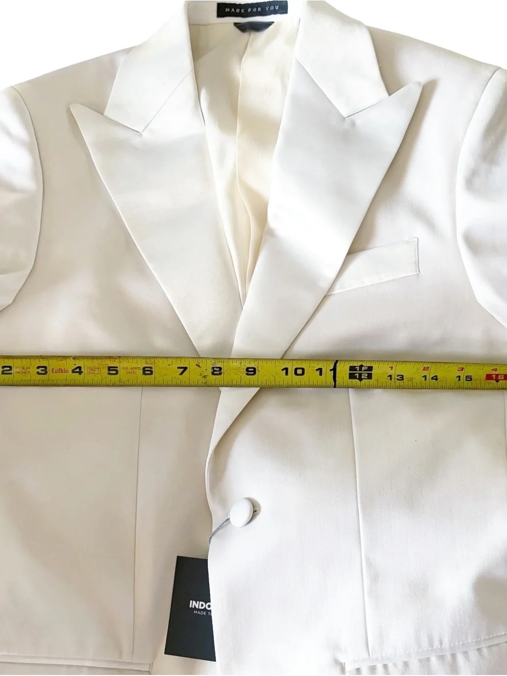 INDOCHINO Slim Fit Ivory Tuxedo Satin Wool Cashmere NWT‎
